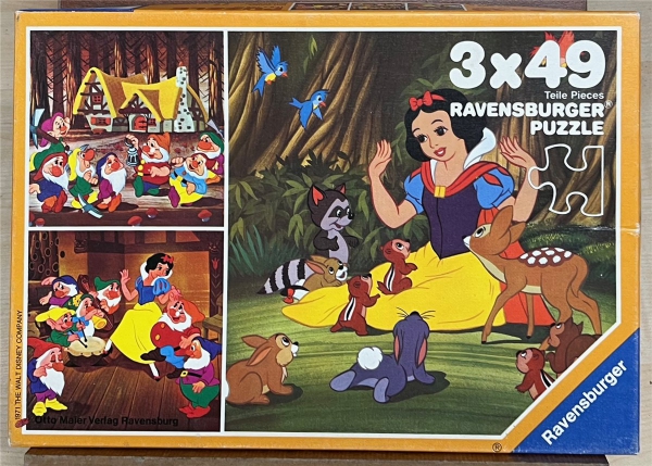 3 x 49 Pieces Jigsaw Puzzle, RAVENSBURGER, "Walt Disney - Schneewittchen"