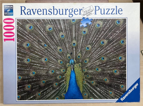 1000 Pieces Jigsaw Puzzle, RAVENSBURGER, "Stolzer Pfau"