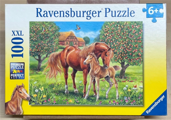100 Pieces Jigsaw Puzzle, RAVENSBURGER, "Pferdeglück auf der Wiese"
