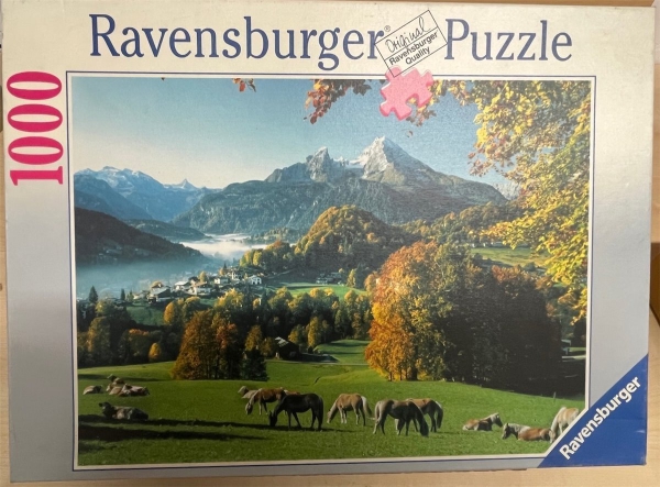 1000 Pieces Jigsaw Puzzle, RAVENSBURGER, "Berchtesgaten gegen Watzmann"