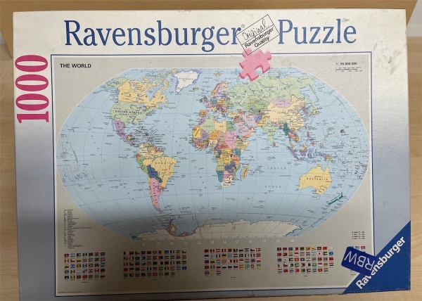 1000 Pieces Jigsaw Puzzle, RAVENSBURGER, "Politsche Weltkarte"