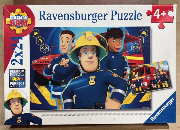 2 x 24 Pieces Jigsaw Puzzle, RAVENSBURGER, "Sam hilft dir in der Not"