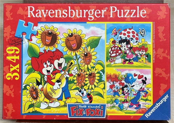 3 x 49 Pieces Jigsaw Puzzle, RAVENSBURGER, "Fix und Foxi"