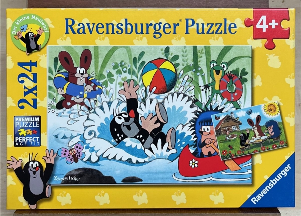 2 x 24 Pieces Jigsaw Puzzle, RAVENSBURGER, "Urlaub mit Maulwurf und seinen Freunden"