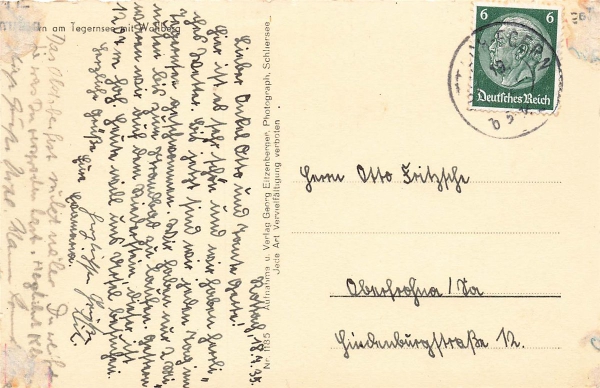 AK Rottach-Egern (83700), Egern a. Tegernsee, gelaufen am 18.07.1935 (Egern)