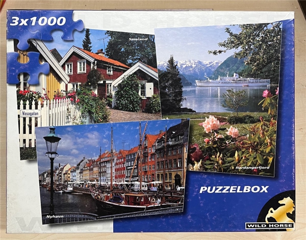 3 x 1000 Pieces Jigsaw Puzzle, WILD HORSE, "Morceaux"