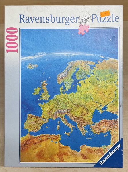 1000 Pieces Jigsaw Puzzle, RAVENSBURGER, "Europa Panoramakarte"