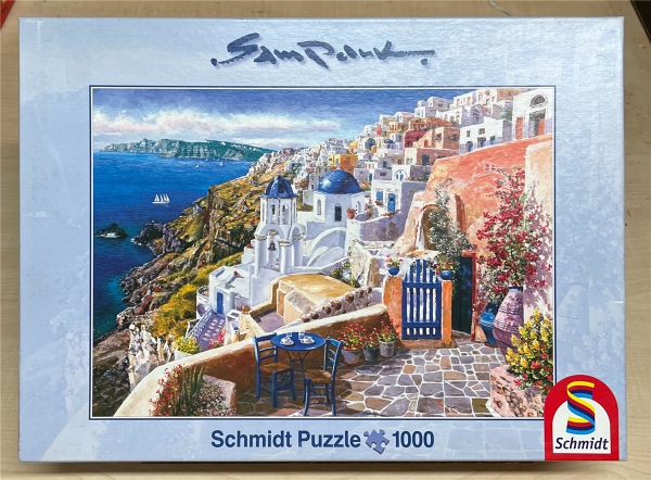 1000 Pieces Jigsaw Puzzle, SCHMIDT, "Blick von Santorin"