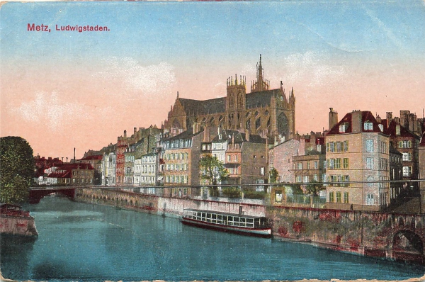 AK Metz (82481), Ludwigstaden, gelaufen am 05.12.1917 FELDPOST (Reg. Nr.: 12)
