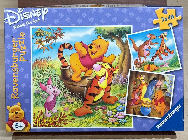 3 x 49 Pieces Jigsaw Puzzle, RAVENSBURGER, "Winni Pooh"