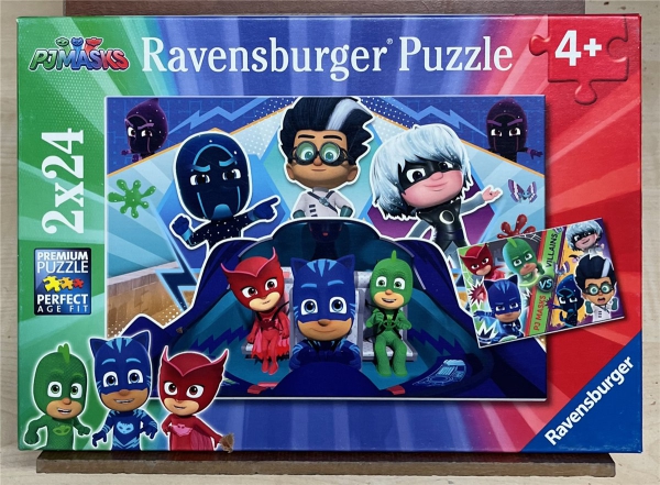2 x 24 Pieces Jigsaw Puzzle, RAVENSBURGER, "PJ Masks retten den Tag"