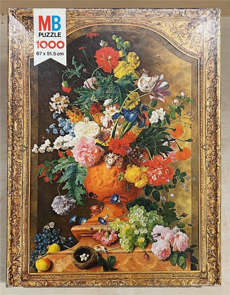 1000 Pieces Jigsaw Puzzle, MB-Puzzle, "Jan van Huysum - Vase mit Blumen"