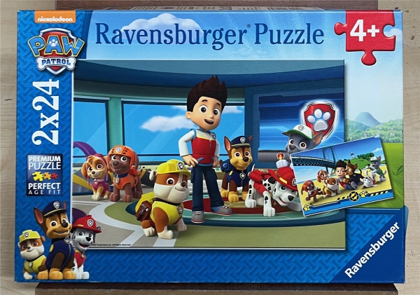 2 x 24 Pieces Jigsaw Puzzle, RAVENSBURGER, "Hilfsbereite Spürnasen"