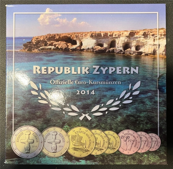 KMS - Zypern 2014 - "Offizielle Euro-Kursmünzen" (org.verpakt, verschweißt)