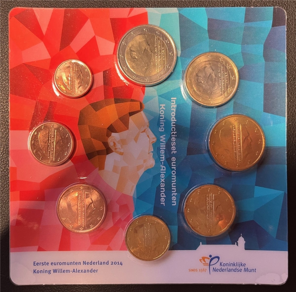 KMS - Niederlande 2014 - "Erste Euromünzensatz König Willem", ("ungeöffnet")