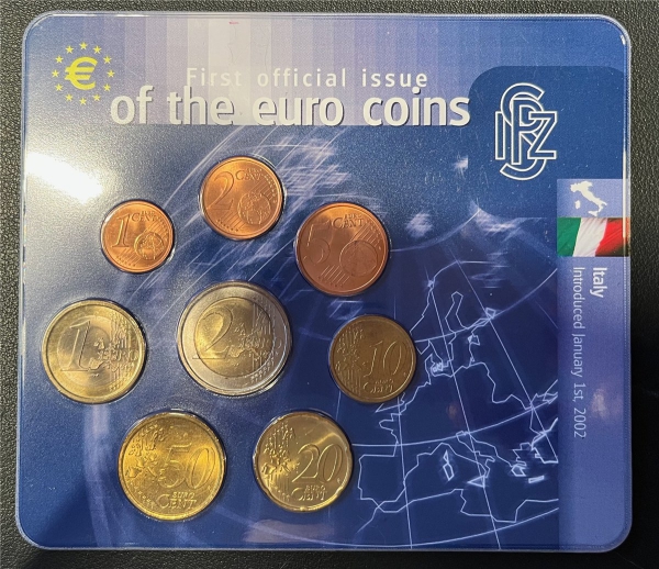 KMS - Italien 2002 - KMS-Satz, "Euro-Münzen", ("ungeöffnet") (2)
