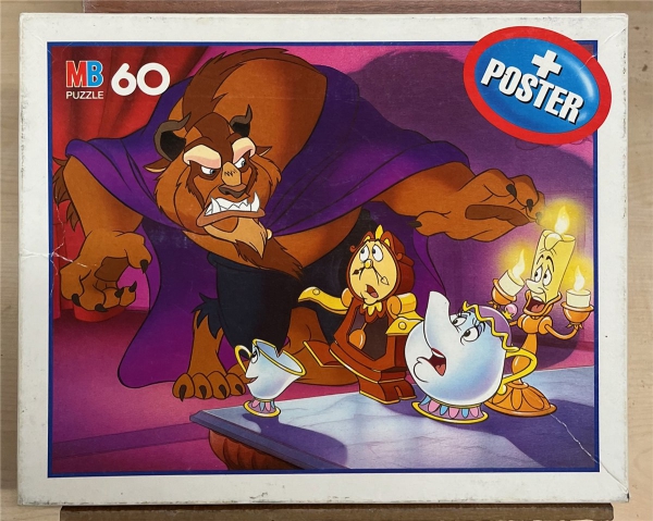 60 Pieces Jigsaw Puzzle, MB-Puzzle, "Die Schöne und das Biest"