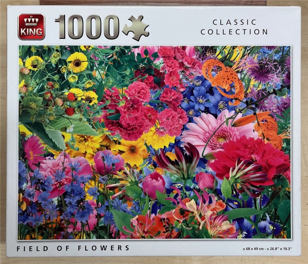 1000 Pieces Jigsaw Puzzle, KING, "Field of Flowers"
