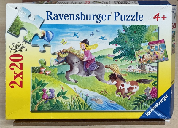 2 x 20 Pieces Jigsaw Puzzle, RAVENSBURGER, "Klaisnes Pony"