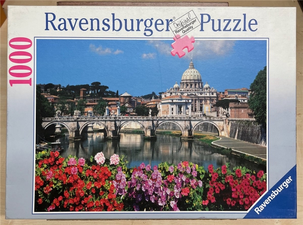 1000 Pieces Jigsaw Puzzle, RAVENSBURGER, "Rom, Engelskirche mit Petersbrücke"