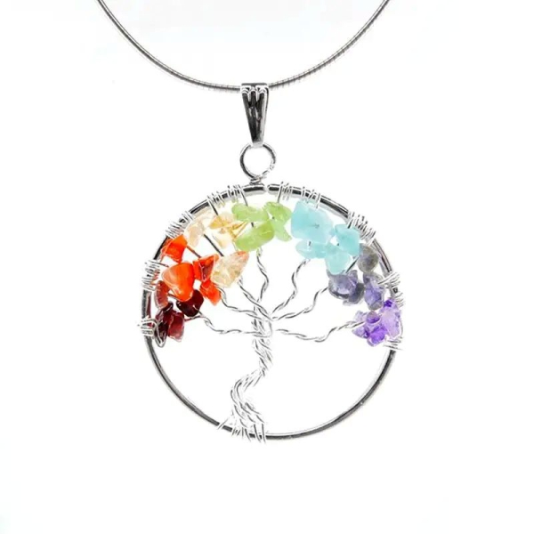 Chakra-Anhänger – Tree of Life – versilbert