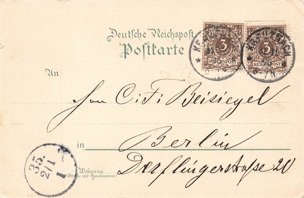 AK Künstlerkarte "Seh'n Sie, das ist ein Ge schäft !", gelaufen am 11.12.1896 (Kreuznach)