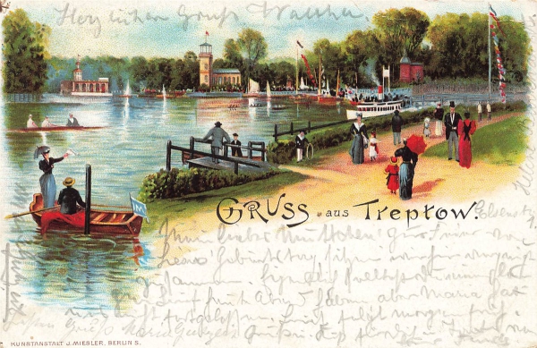 AK Berlin (10115), "Gruss aus Treotow, gelaufen am 04.08.1897 (Marienbad)