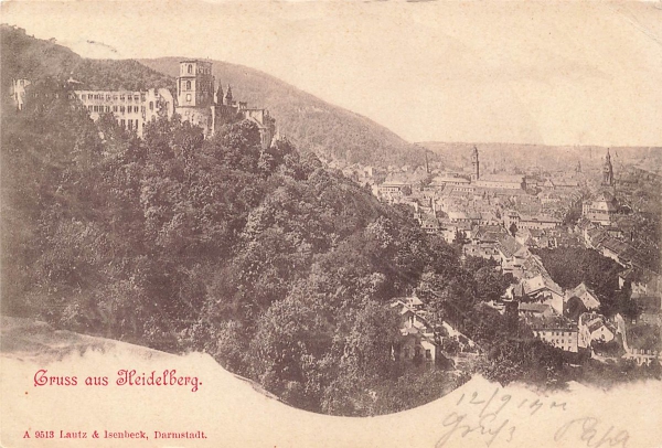 AK Heidelberg (69115) Gruss aus Heidelberg, gelaufen am 12.09.1900 (Heidelberg)