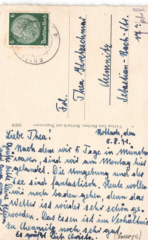 AK Rottach-Egern (83700) Ortsansicht, gelaufen am 06.08.1941 (Rottach-Egern)