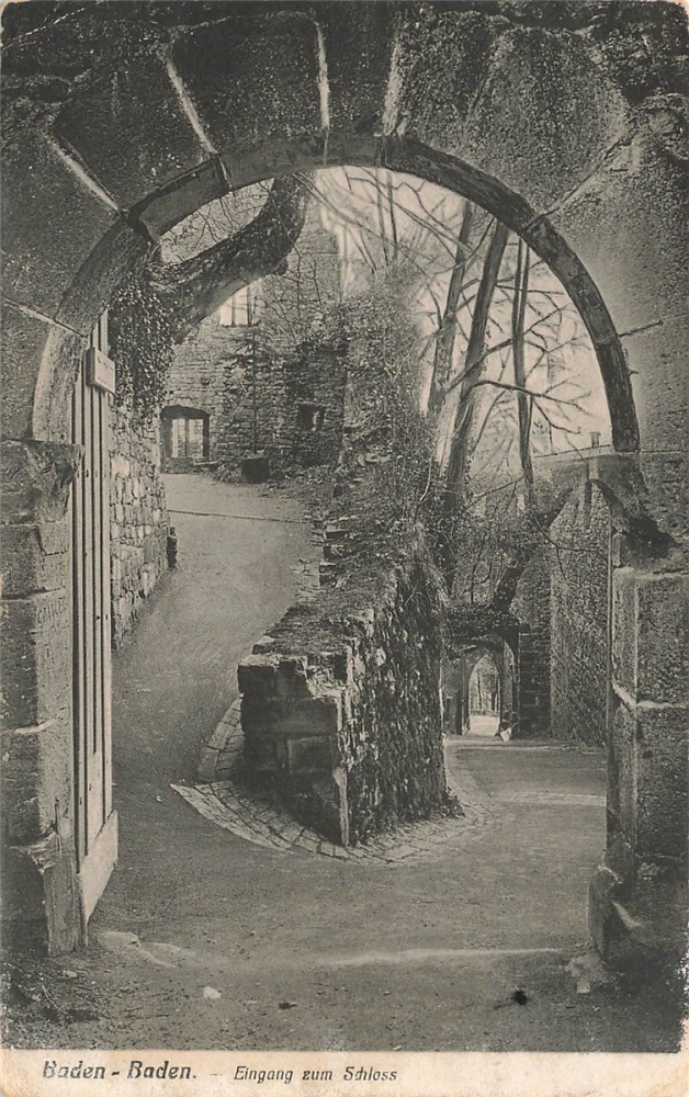 AK Baden-Baden (76530) Eingang zum Schloss, n. gelaufen