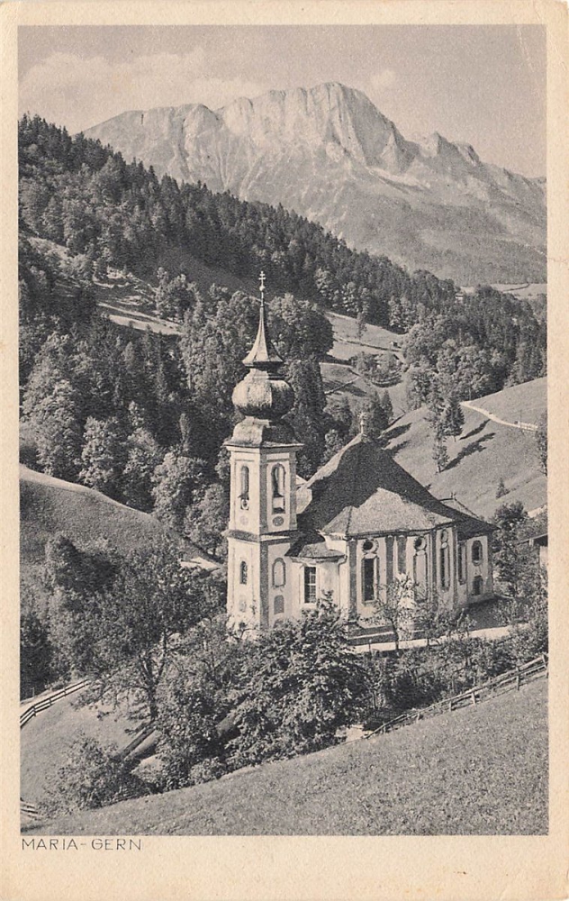 AK Berchtesgaden (83471) Maria-Gern mit dem Untersberg, n. gelaufen