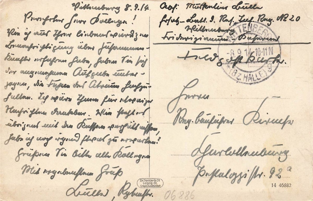 AK Wittenberg (06886), Lutherstube, gelaufen am 07.08.41