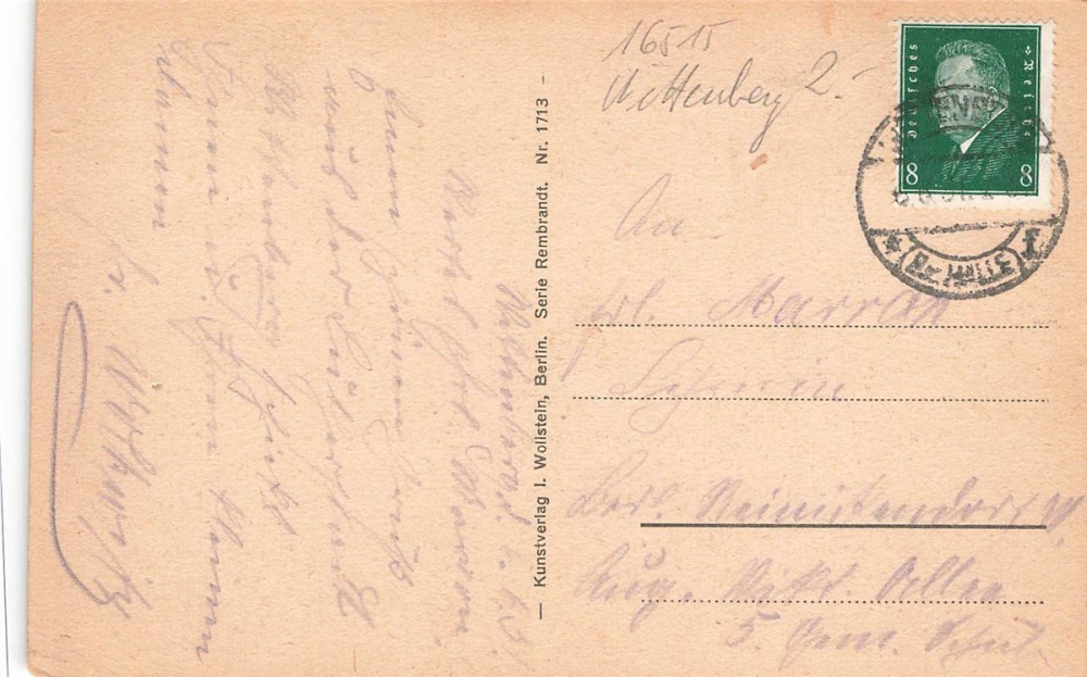AK Wittenberg (06886), Schlosskirche, Kanzel und Luther´s Grab , gelaufen am 06.06.1939