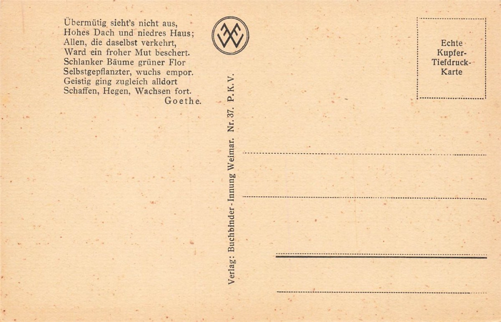 AK Weimar (99423 ), Goethes Gartenhaus, n. gelaufen