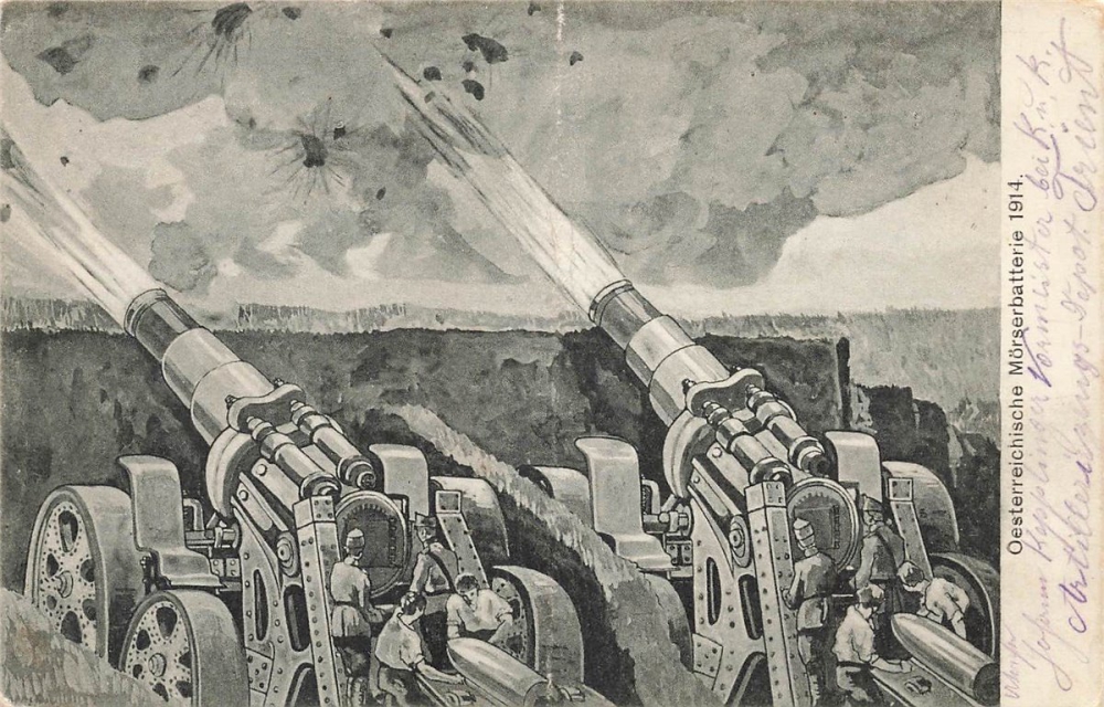 AK Osterreich / Ungarische Arnmee, Österreichischer Möserbatterie, gelaufen