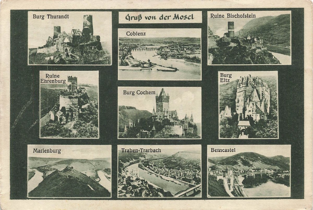 AK Koblenz (56068), Mehrbildkarte, "Gruss von der Mosel", gelaufen