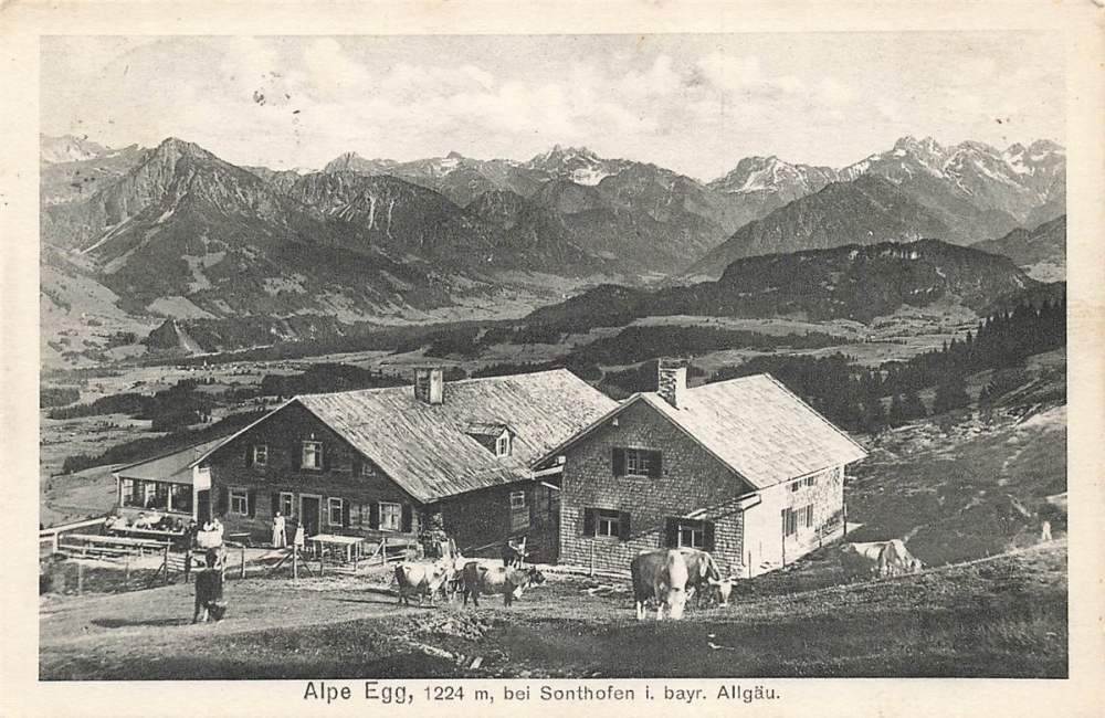 AK Wengen (87480), Alpe Egg bei Sonthofen, gelaufen am 03.09.1913