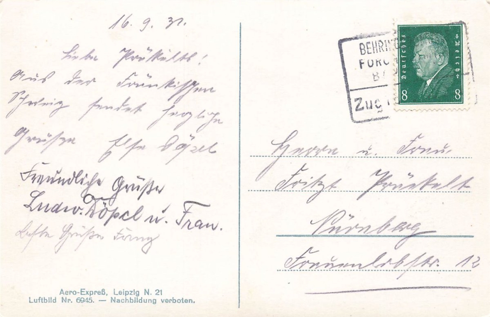 AK Gößweinstein (91327), Orig. Fliegeraufnahme von Gößweinstein, gelaufen 16.09.1931