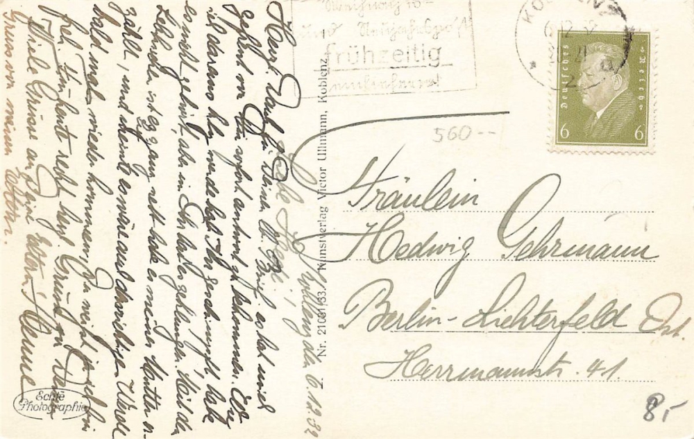 AK Koblenz (56068), Mehrbildkarte,"Gruß vom Rhein" gelaufen am 06.12.1932