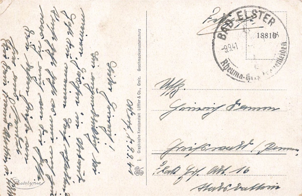 AK Bad Elster (08645), Rosengarten, gelaufen am 09.09.1941