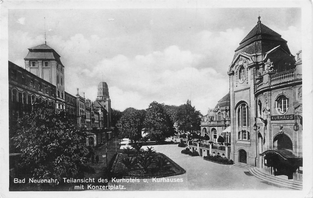 AK Bad Neuenahr (53474), Teilansicht Kurhotel & Kurhaus, gelaufen