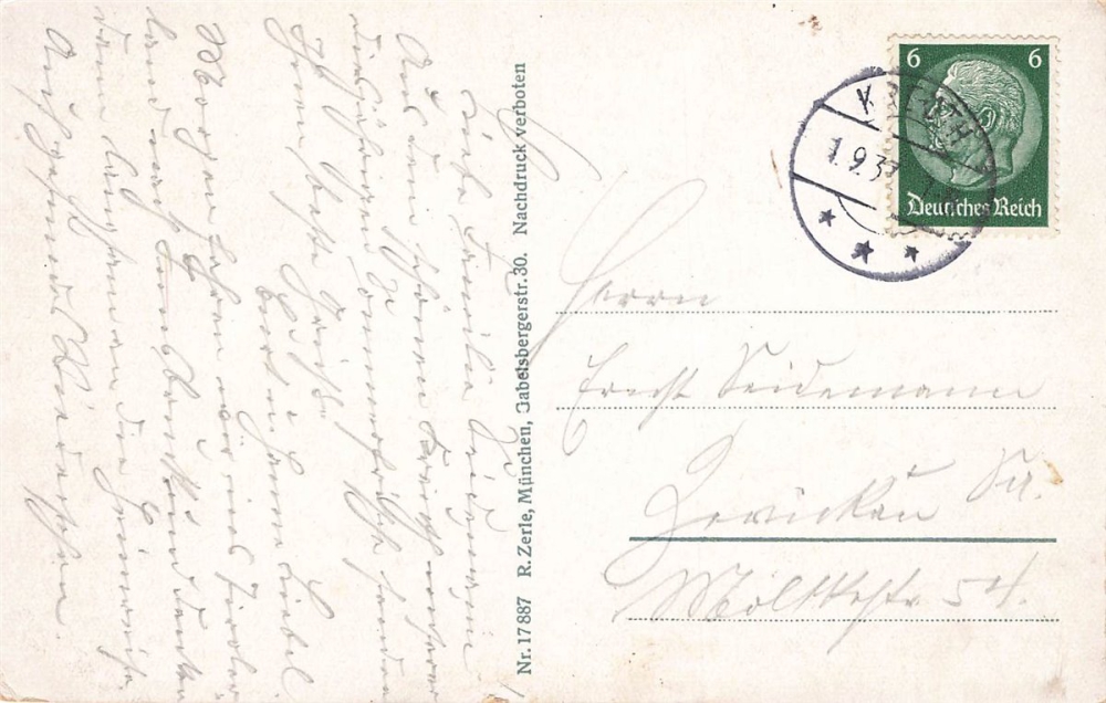 AK Kreuth (83708), Haslerspitze, gelaufen am 01.09.1937
