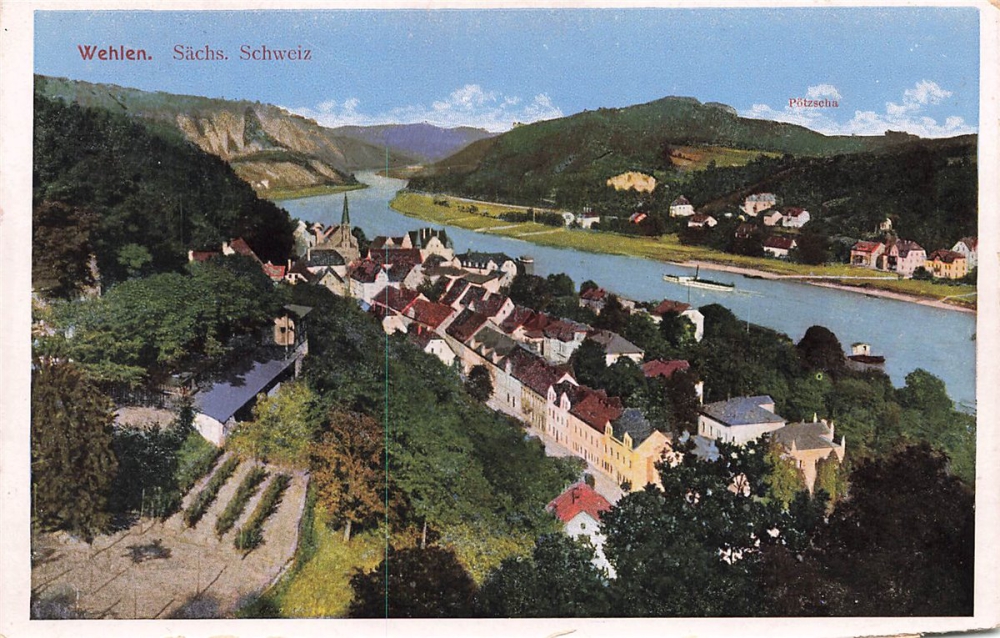 AK Wehlen (01829), Ortsansicht, n. gelaufen