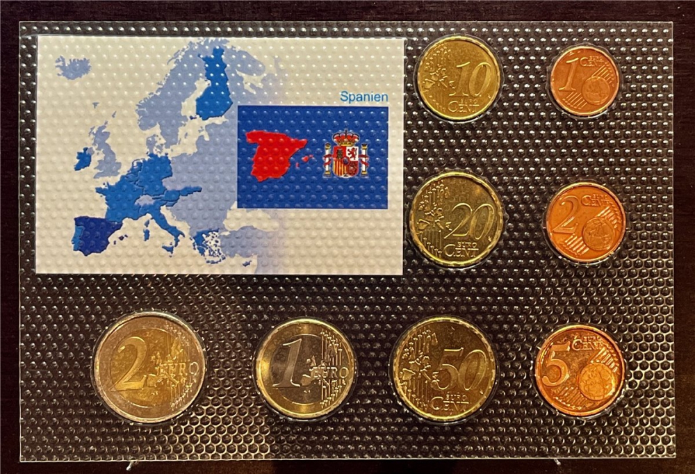 KMS - Spanien 2003 - EURO-Motivsatz - ("auf Folie verschweißt")