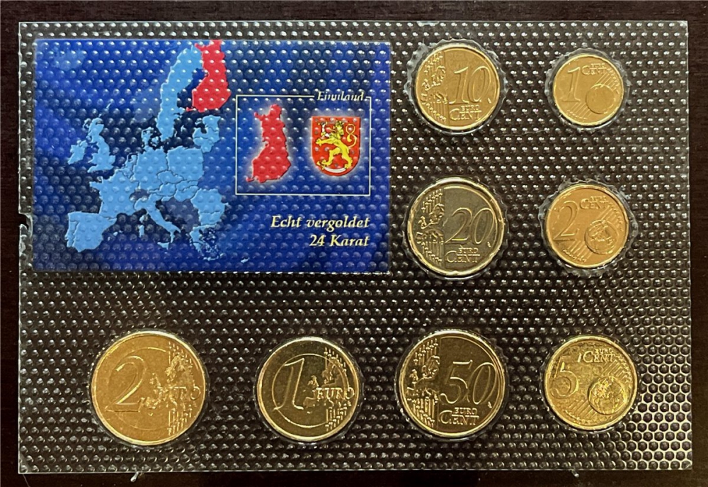 KMS - Finnland 2010 - EURO-Motivsatz - "Echt vergoldet", (Folie verschweißt)