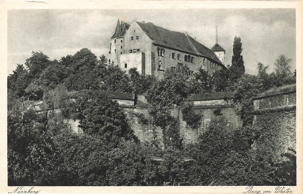 AK Nürnberg (83435), Burg von Westen, n. gelaufen