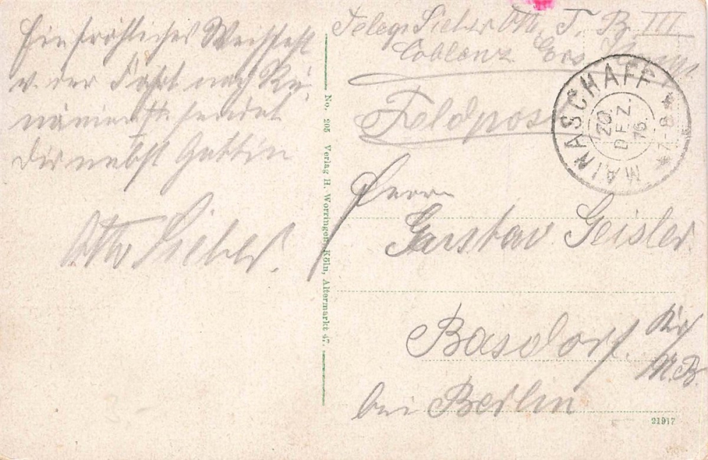 AK Köln (50667), Dom vom Rathaus gesehen, gelaufen 20.12.1916