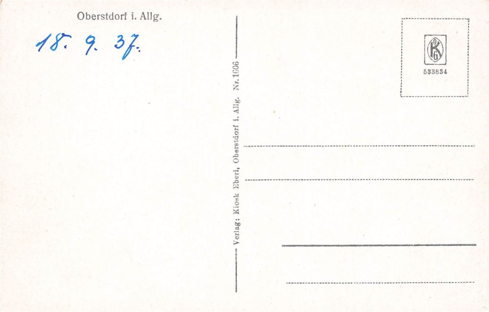 AK Obersdorf (57234), Ortansicht, n. gelaufen