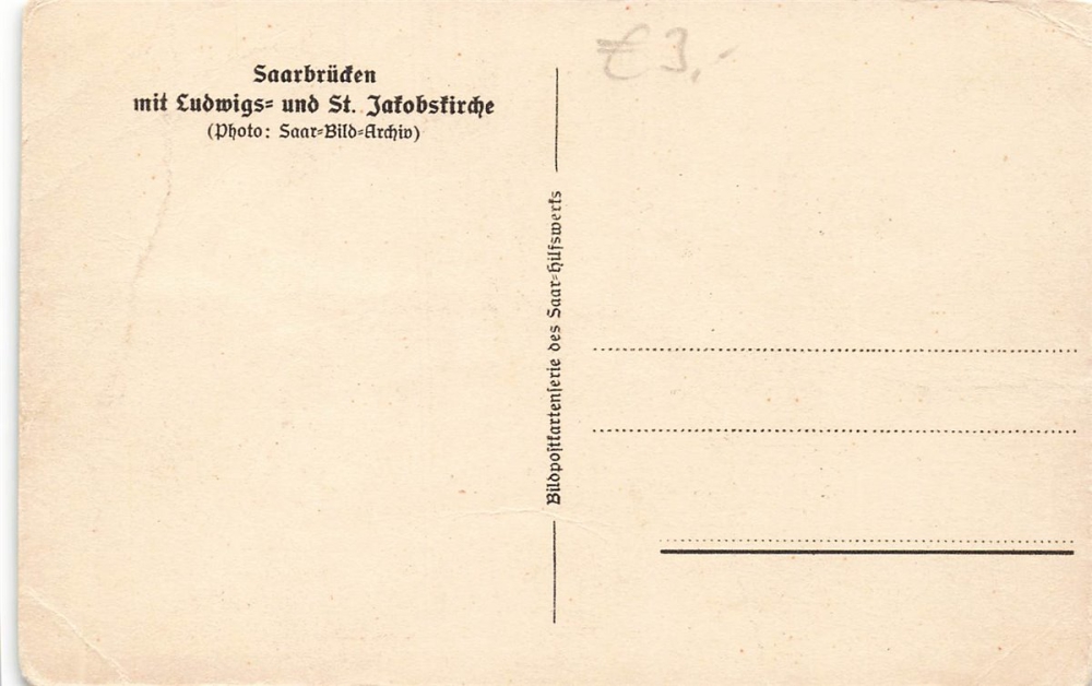 AK Saarbrücken (66111),mit Ludwig und St. Jakobskirche, n.  gelaufen