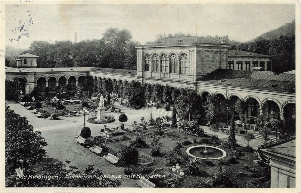 AK Bad Kissingen (97688), Konversationshaus mit Kurgarten, gelaufen 26.08.1935
